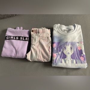 Box Lunch sweater size Small , Jean size 10 , hoodie sweater size M -